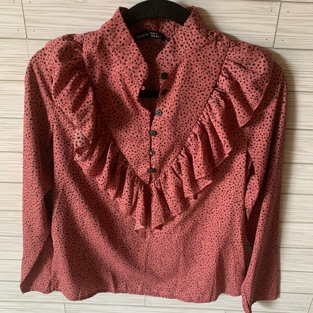Shein Pink Ruffled Women's Top